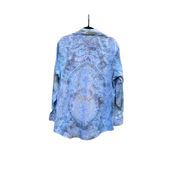 Tie Dye Long Sleeve Button Up Shirt | Men’s Shirt | Geode Tie / Ice Dye - Picture 2 of 2